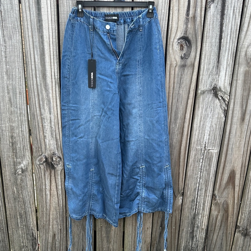 Fashion Nova Denim Scrunch Flare Jeans